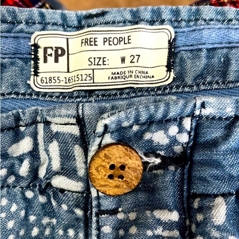 Free People Patterned Blue Jeans | size 27 | EUC - Picture 2 of 7